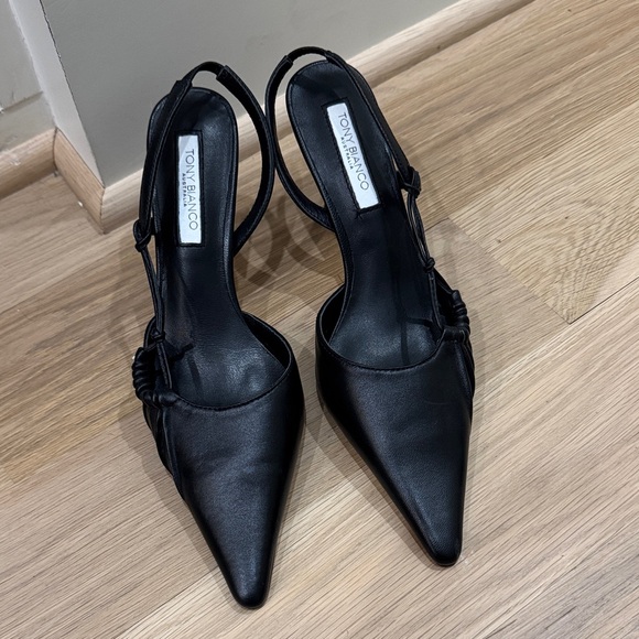 Tony Bianco Shoes - Tony Bianco Sleek Black Slingback Heels